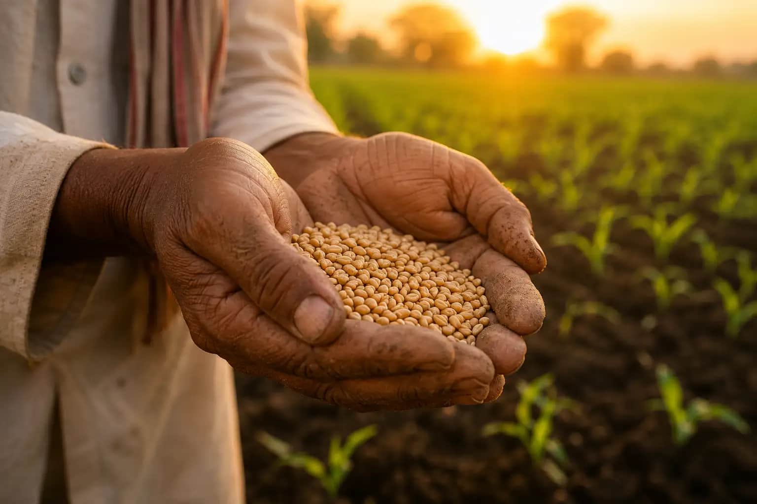Seeds in farmer hands