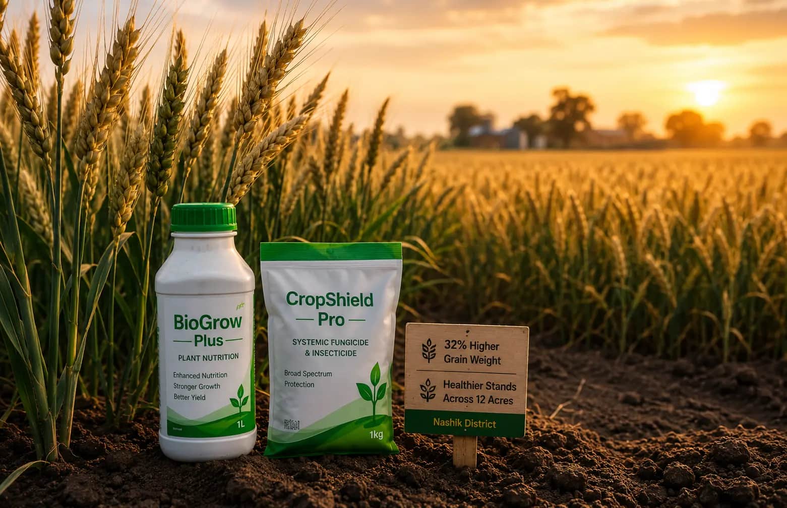 Wheat success story — golden harvest in field