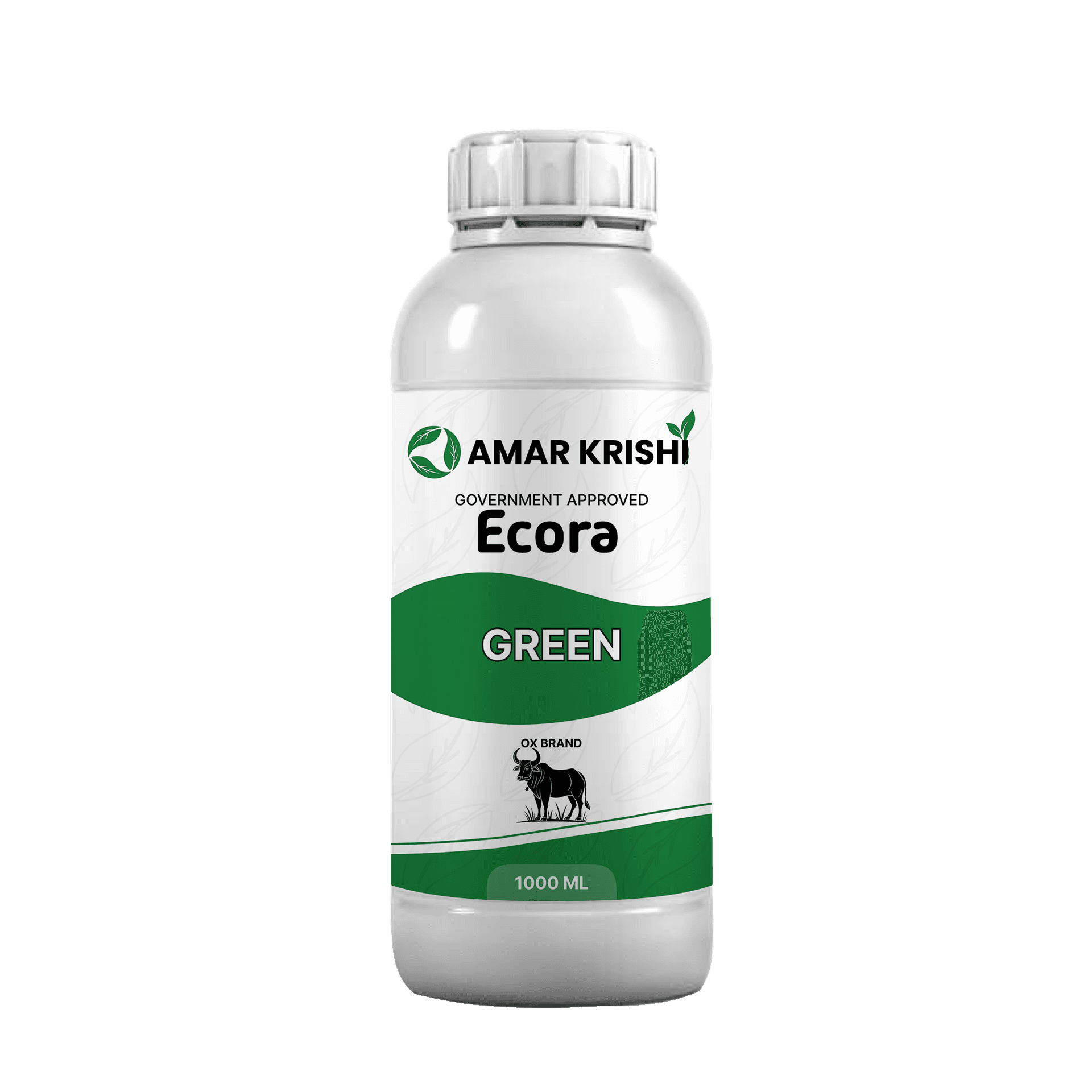 Green liquid growth enhancer bottle